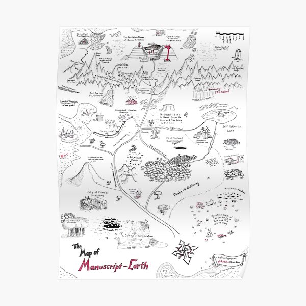La carte de la terre manuscrite Poster