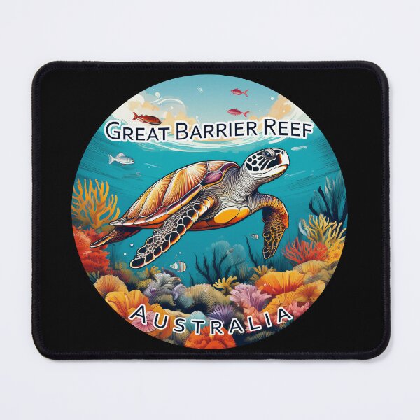 Item preview, Vintage Minimal Retro Travel Sticker – Great Barrier Reef, Australia with Turtle and Corals designed and sold by pod24.