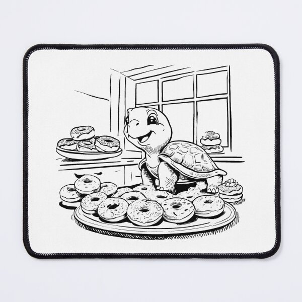 Item preview, Cute Turtle Serving Donuts designed and sold by GeoSketchWear.
