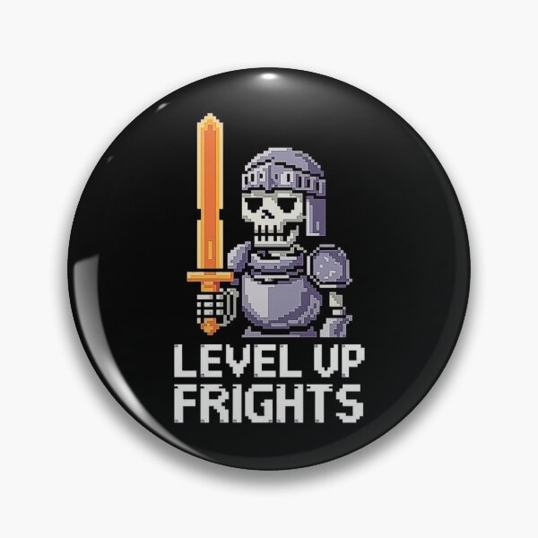 Item preview, Pixel Skeleton Knight Warrior with Fiery Sword for Gamers designed and sold by love3617.