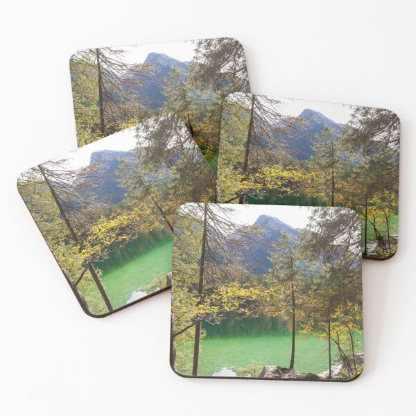 Item preview, Hochkalter mountain massif with forest and rocks at Hintersee in autumn, Ramsau designed and sold by Torsten  Krüger.