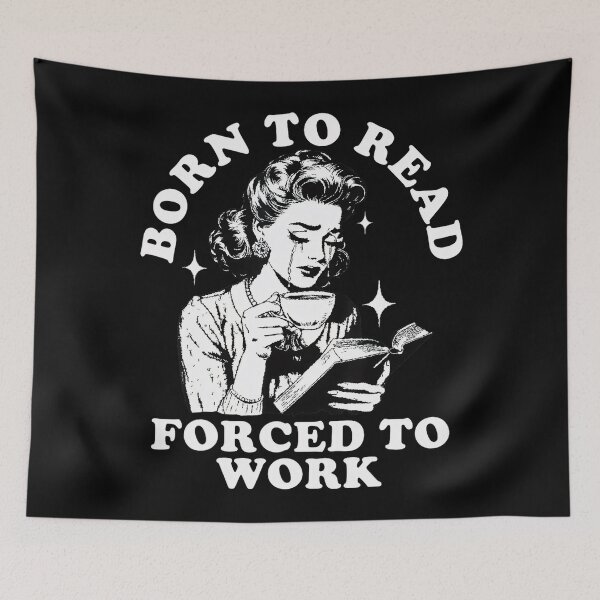 Item preview, Born To Read Forced To Work Bookworm Librarian Retro Bookish designed and sold by LoveMingle.