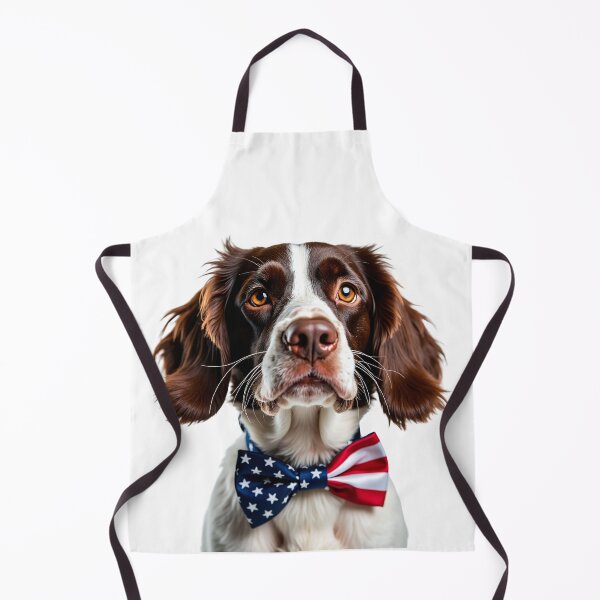 Item preview, Funny cool English Springer Spaniel dog wearing a USA flag bow tie designed and sold by LazyOwlStore.