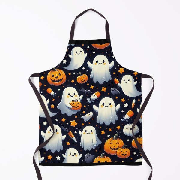 Item preview, Spooky yet sweet Halloween pattern showcasing smiling ghosts, pumpkins, and candy for Halloween lovers. designed and sold by HeeShirt.