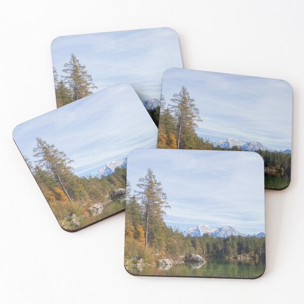 Item preview, Hoher Göll mountain massif with forest at Hintersee in autumn, Ramsau designed and sold by Torsten  Krüger.