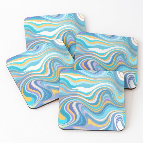 Item preview, Groovy Liquid Pastel Swirls Abstract Lines Pattern Modern Retro Art 1 of 4 designed and sold by Beachy.