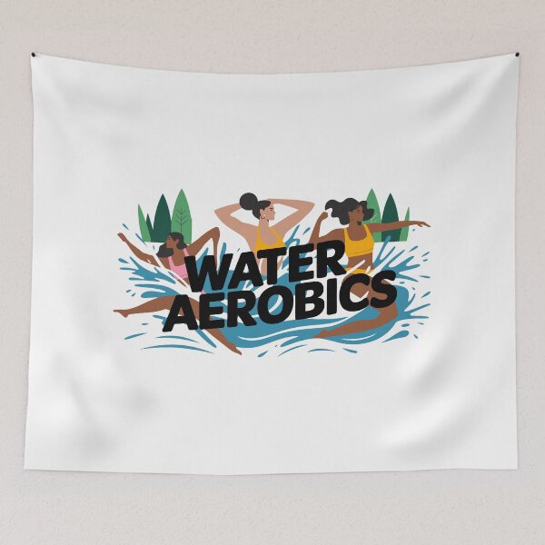Item preview, Dynamic Water Aerobics Illustration - Aquatic Fitness designed and sold by ObjCrea123.