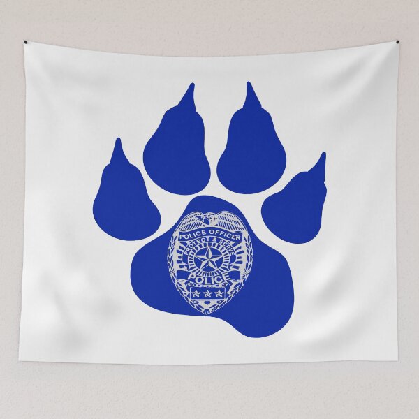 Item preview, Blue Paw with Police Batch; designed and sold by StickerApe.