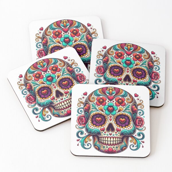 Item preview, Colourful Mexican Skull (Dia De Los Muertos) designed and sold by All4ROCK.