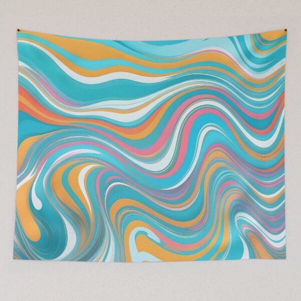 Item preview, Groovy Liquid Pastel Swirls Abstract Lines Pattern Modern Retro Art 2 of 4 designed and sold by Beachy.