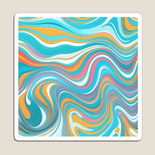 Item preview, Groovy Liquid Pastel Swirls Abstract Lines Pattern Modern Retro Art 2 of 4 designed and sold by Beachy.