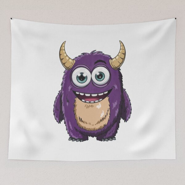 Item preview, Happy Purple Funny Alien-looking Monster designed and sold by pinkycherry.