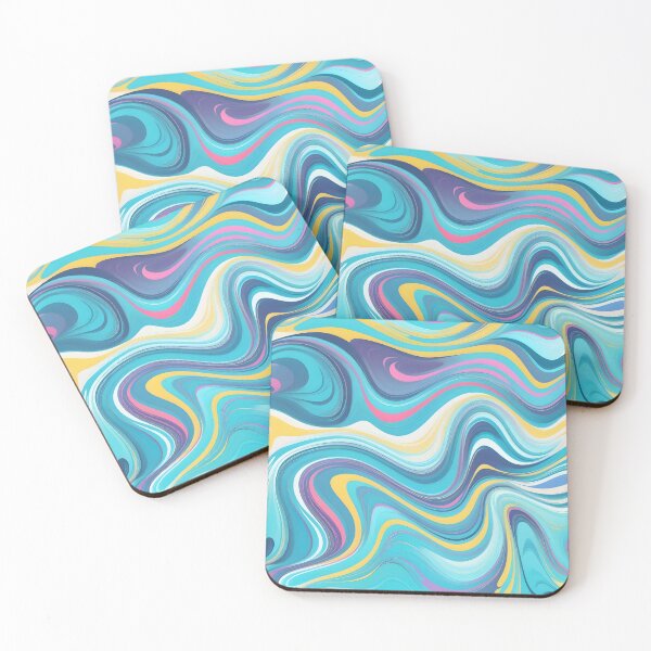 Item preview, Groovy Liquid Pastel Swirls Abstract Lines Pattern Modern Retro Art 3 of 4 designed and sold by Beachy.