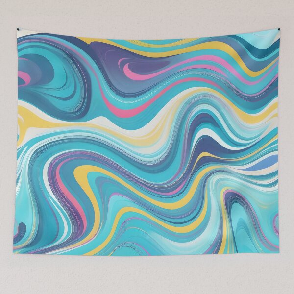 Item preview, Groovy Liquid Pastel Swirls Abstract Lines Pattern Modern Retro Art 3 of 4 designed and sold by Beachy.