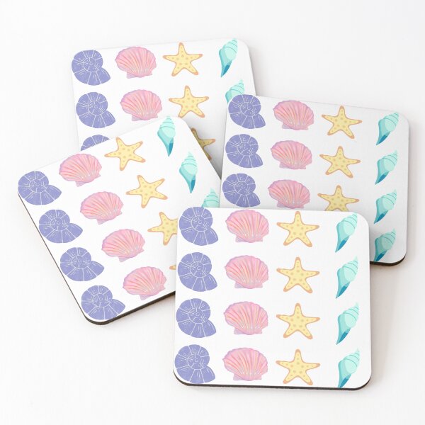 Item preview, Seashells Purple Pink Yellow Blue Pastel Design SolaAndSoli designed and sold by SolaAndSoli.