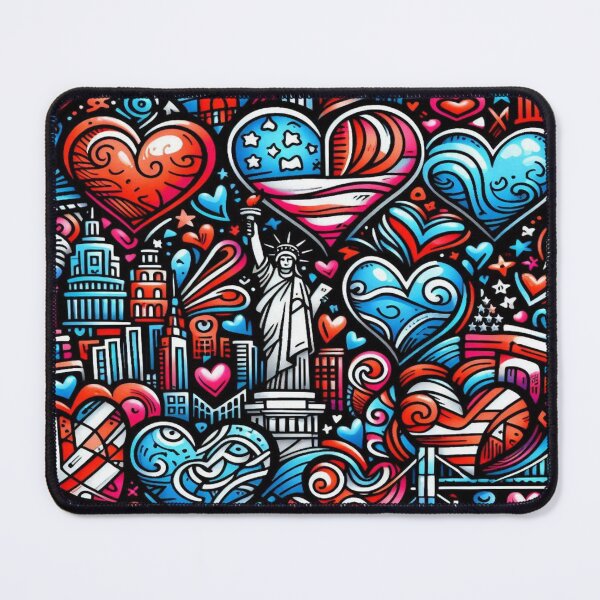 Item preview, Patriotic Heart Doodle with Neon Effects designed and sold by Imaginarium of Chaos falcon88 .