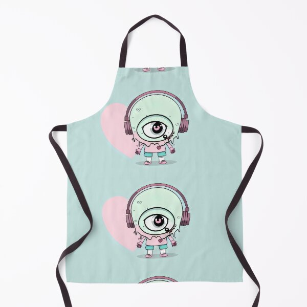 Item preview, Adorable Cyclops Monster with Headphones and Heart Shirt Cartoon designed and sold by Cherry-Cat.