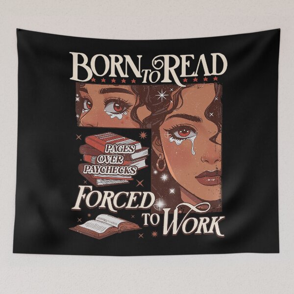 Item preview, Born To Read Forced To Work Retro Bookish Black Girl designed and sold by LoveMingle.