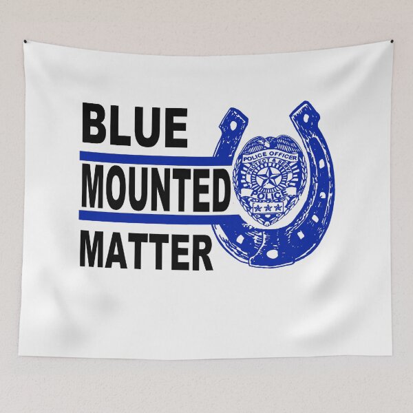Item preview, Blue Mounted Live Matter; Police Horse; designed and sold by StickerApe.