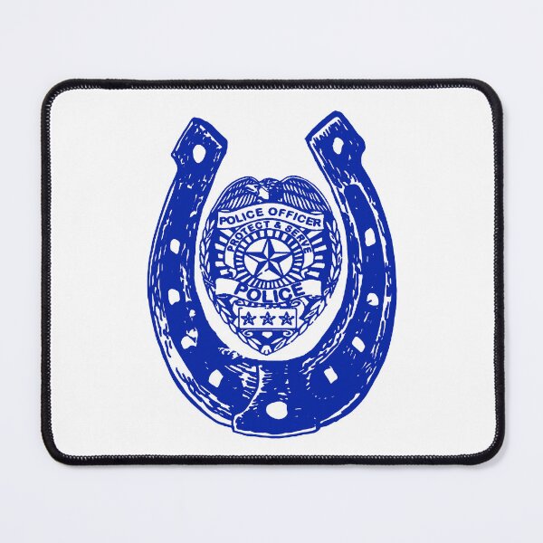 Item preview, Blue Horseshoe with Police Batch; designed and sold by StickerApe.