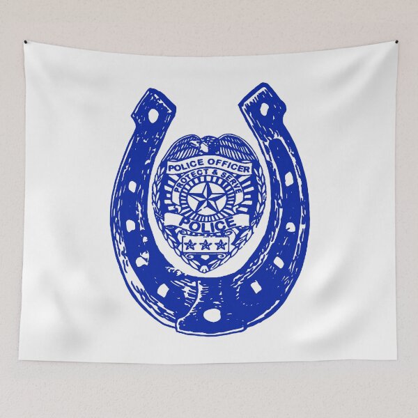 Item preview, Blue Horseshoe with Police Batch; designed and sold by StickerApe.