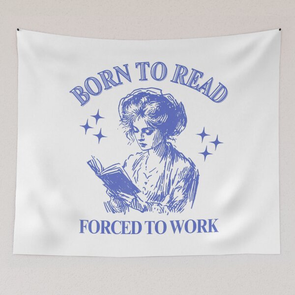 Item preview, Born To Read Forced To Work Woman Reading Bookish Comic designed and sold by LoveMingle.