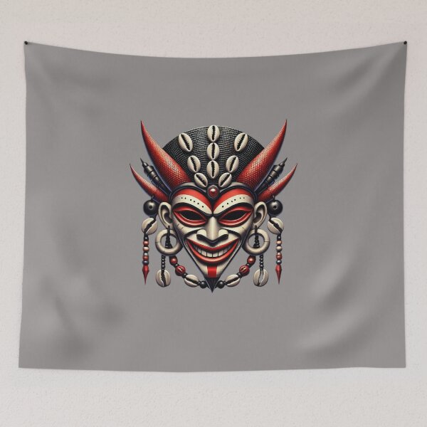 Item preview, Eshu Mask,, Nigerian Tribal art, African artwork, Tribal artwork, African mask, African Digital art designed and sold by Afrocarribe.