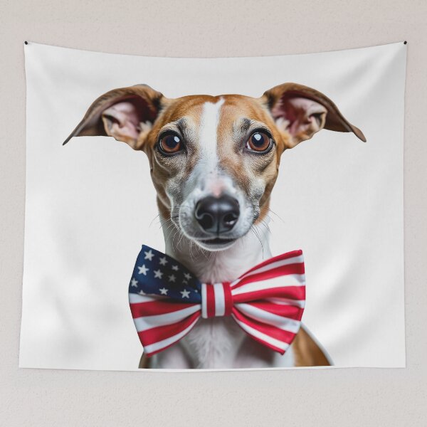 Item preview, Funny cool Italian Greyhound dog wearing a USA flag bow tie designed and sold by LazyOwlStore.