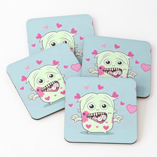 Item preview, Adorable Zombie Monster with Hearts Funny Cartoon Art designed and sold by Cherry-Cat.