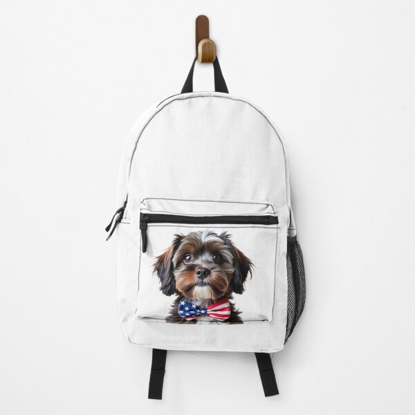 Item preview, Funny cool Havanese dog wearing a USA flag bow tie designed and sold by LazyOwlStore.