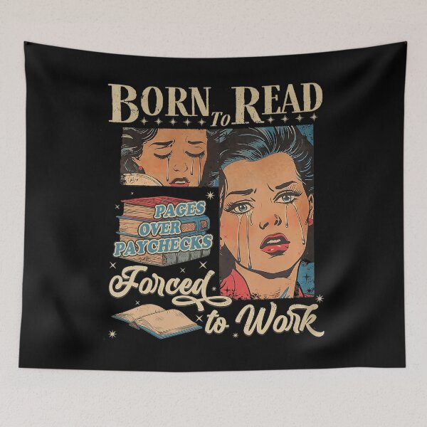 Item preview, Retro Vintage 40S Born To Read Forced To Work Bookish designed and sold by LoveMingle.