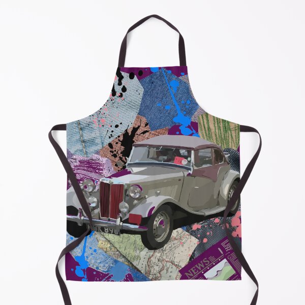 Item preview, Vintage Car Design with Fabric Swatches, Old Map, and Newspaper designed and sold by Arte82.