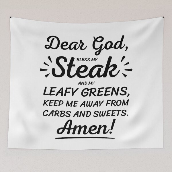 Item preview, Dear God Bless My Steak Keto Diet Humor Funny Keto designed and sold by Anniko Art Studio.