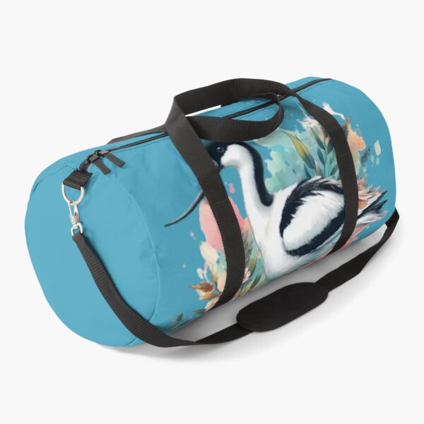 Item preview, A beautiful avocet bird in the water with various leaves and flowers with colorful background designed and sold by Marcoshop10.