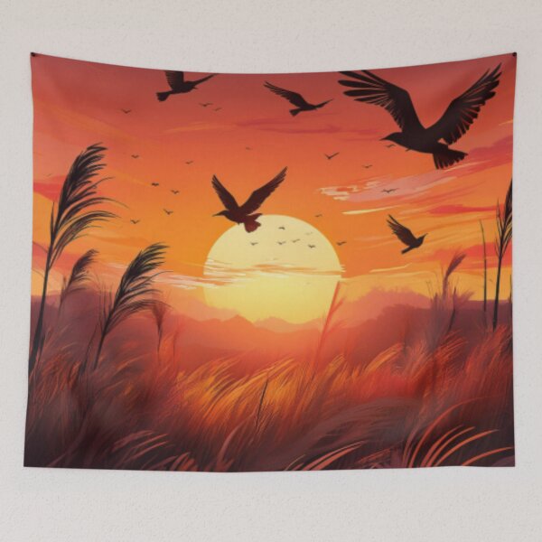 Item preview, Birds in the Sunset Glow – Serene Silhouettes designed and sold by RaiyaTees.