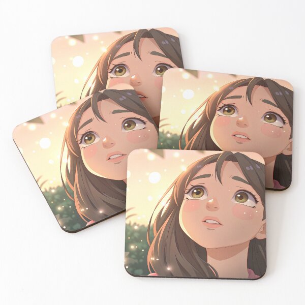 Item preview, Anime girl, magical look with fireflies sticker, cover  designed and sold by Yunasak.