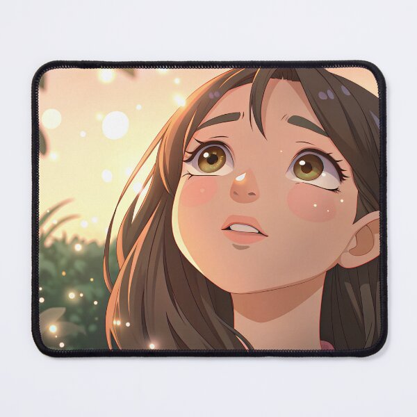 Item preview, Anime girl, magical look with fireflies sticker, cover  designed and sold by Yunasak.