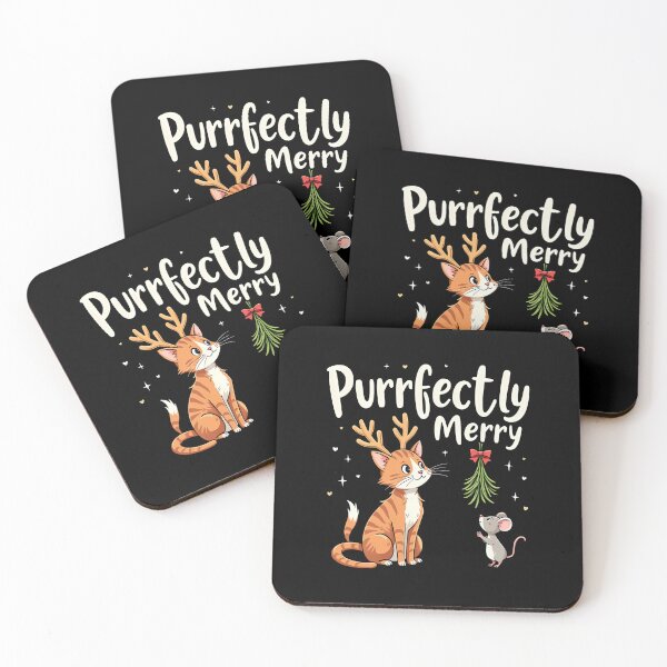 Item preview, "Purrfectly Merry" Funny Cat Christmas T-shirt designed and sold by AI-volution.