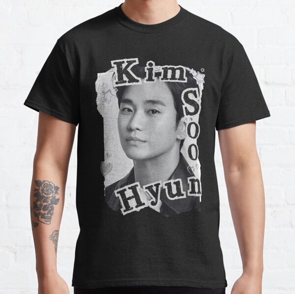 Vista previa del artículo con la obra «Collage de Kim Soo-hyun: elegante blanco y negro», diseñado y vendido por AJUNICE STUDIO.