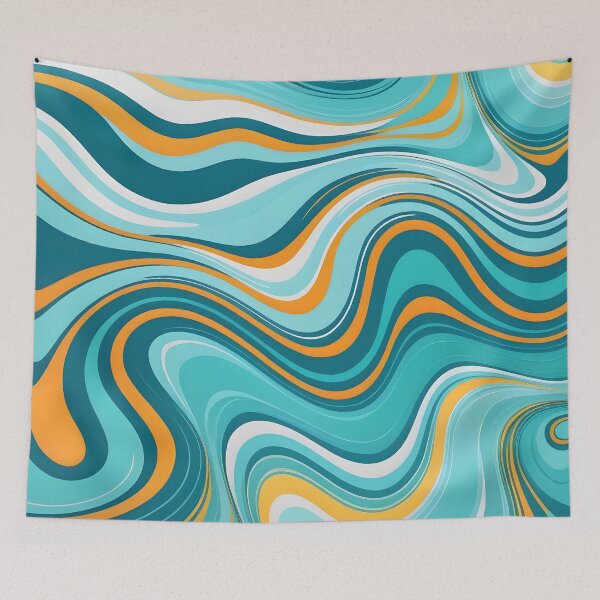 Item preview, Modern Retro Swirls Looks Like Liquid Paint Abstract Art Pattern 1 of 4 designed and sold by Beachy.