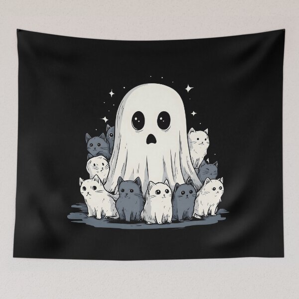 Item preview, Halloween Ghost Fears Cats designed and sold by DerSenat.