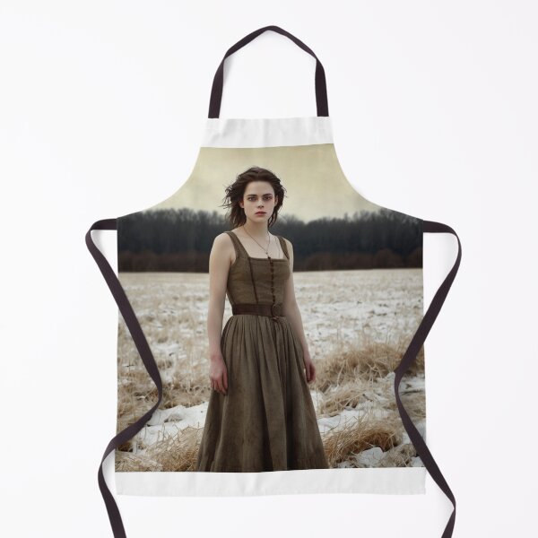 Item preview, Gothic style art of a beautiful woman standing in a snowy field after Bougereau designed and sold by Vintage Designs +.