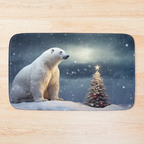Item preview, Polar bear with Christmas tree in the snow, funny Christmas design designed and sold by Mauswohn.
