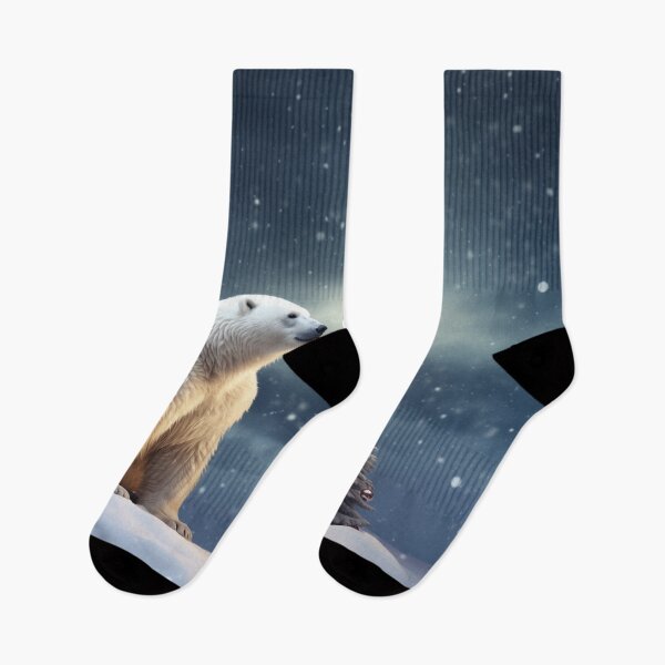 Item preview, Polar bear with Christmas tree in the snow, funny Christmas design designed and sold by Mauswohn.