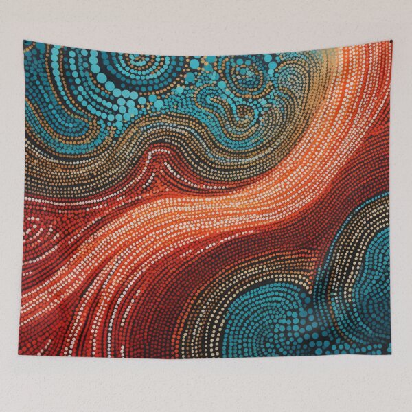 Item preview, Aboriginal Inspired Dot Art - With Waves And Lava Stream designed and sold by GrinGalore.