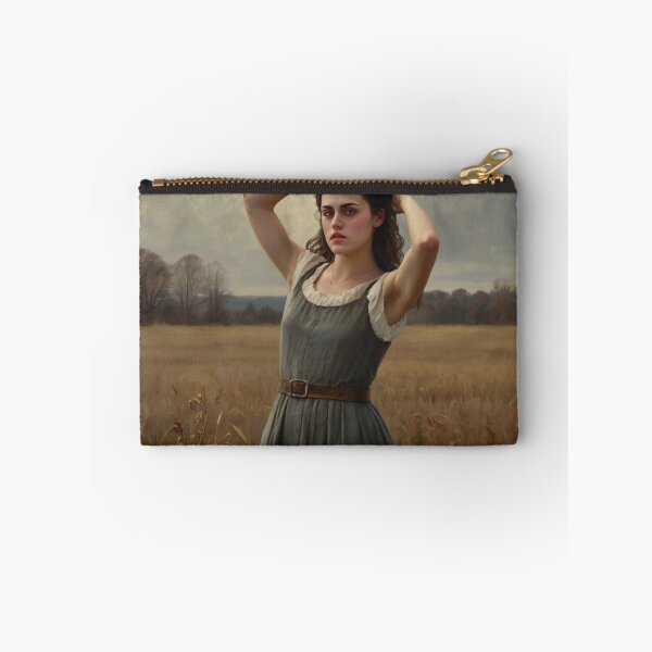 Item preview, Autumnal fall seasonal art of a beautiful woman standing in a corn field after Bougereau designed and sold by Vintage Designs +.