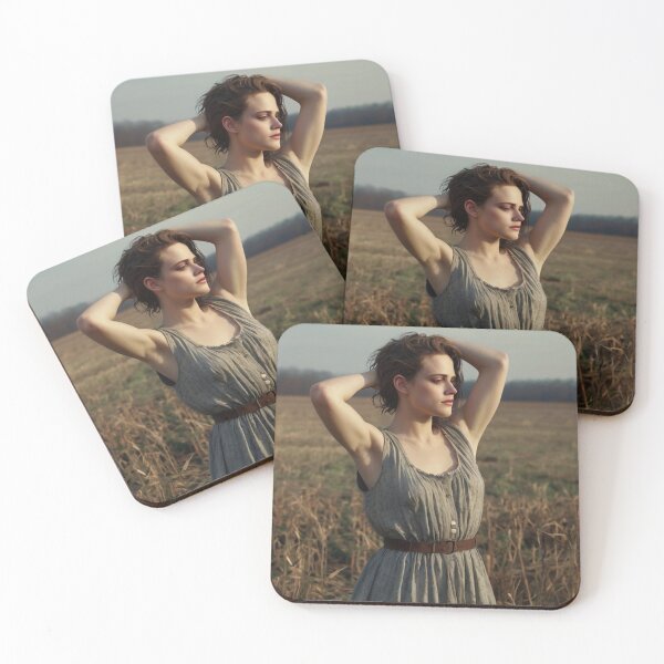 Item preview, Autumnal fall seasonal art of a beautiful woman standing in a corn field after Bougereau designed and sold by Vintage Designs +.