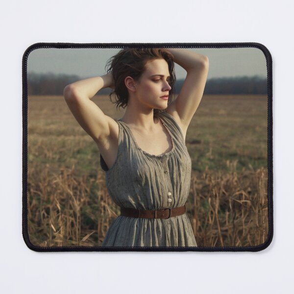 Item preview, Autumnal fall seasonal art of a beautiful woman standing in a corn field after Bougereau designed and sold by Vintage Designs +.