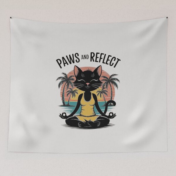 Item preview, Paws and Reflect - Relaxing Yoga Cat Meditation Gift for Women and Family designed and sold by love3617.
