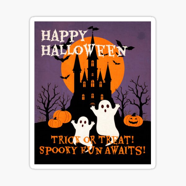 Spooky Castle Adventure: Halloween Cartoon for Kids with Ghosts - Dark Sticker